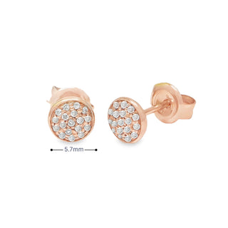 14Kt Rose Gold Circle Single Pave Diamond