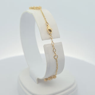 14Kt White Five Clover 13MM Bracelet