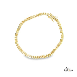 14Kt Solid Cuban Link Bracelet 4 MM 7.5"