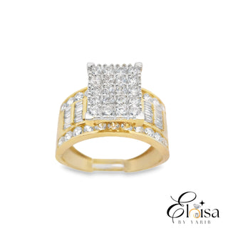 14Kt Rectangular Princess Ring