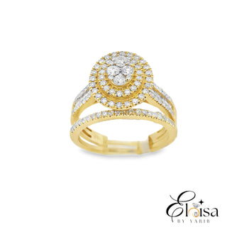 14Kt Opal Pave Diamond Ring