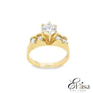 14Kt Single Five Stones Past & Future Ring