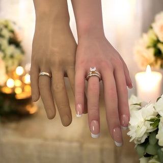 14Kt Elegant Engagement Duo Ring