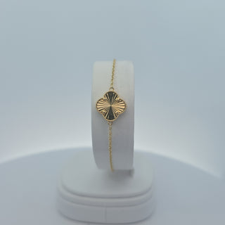 14Kt Gold One Clover 13.5MM Bracelet