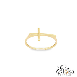 14Kt Ultra fancy Cross Square Ring