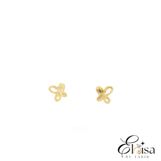 14K Butterfly Half Open Screwback Earring