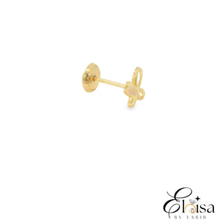 14K Butterfly Half Open Screwback Earring