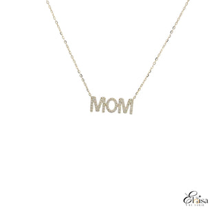 Block Diamond MoM Necklace