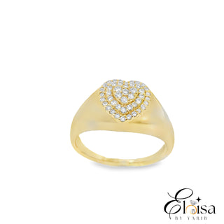 14Kt Micro Pave Heart Ring