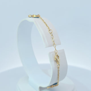 14Kt Turquoise Five Clover 13MM Bracelet