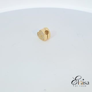 14Kt Clip Micro Pave Heart Personalized Charm