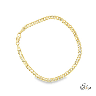 14Kt Solid Curb Link Bracelet 4 MM 8.25"