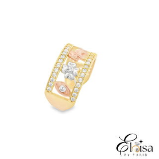 14Kt Tri Color Lucky Ring