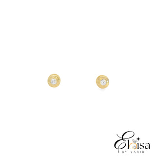 14K 2MM Bezel Cubic Zirconia Screw Back Earrings