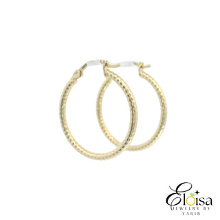 14Kt Line Around Hoops Earrings 23 MM