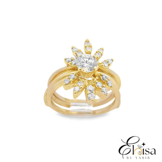 14Kt Sun Insert Engagement Ring