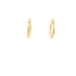 14Kt Rope Hoops Earrings 14MM
