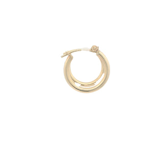 14Kt Round Classic Hoops Earrings 15MM