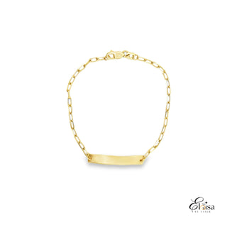 14Kt Paper Clip Baby ID Bracelet 2MM 6"