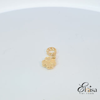 14Kt Satin Clover Personalized Charm