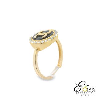 14Kt CC Ring With Black Back