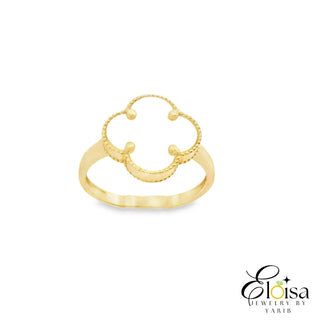 14Kt Medium White Flower Ring