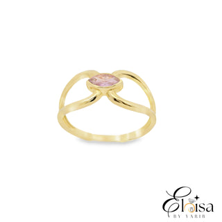 14Kt Open with Side Way Pink Marquise Ring