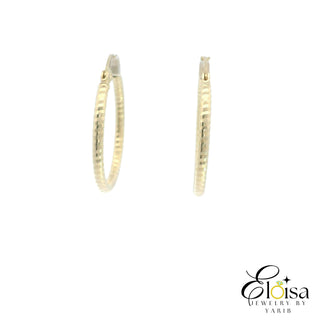 14Kt Line Around Hoops Earrings 23 MM