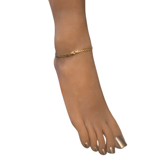 14Kt Curb Link Anklet 3.5MM