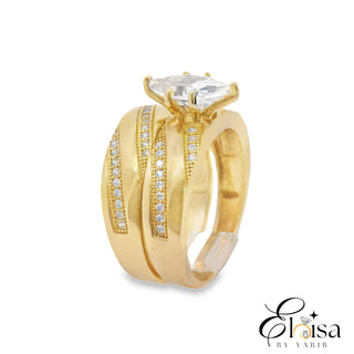 14Kt Marquise Cubic Zirconia Duo Ring