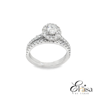 14KT Oval Diamond with Halo Ring