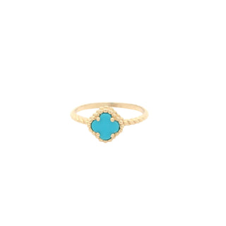 14Kt Elegant Synthetic Turquoise Gold Ring