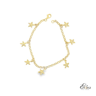 14Kt Rolo Bracelets with Dangling Star fish