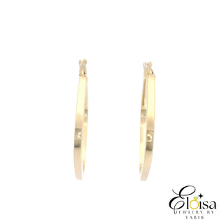 14Kt Polygon Hoops Earrings 30 MM