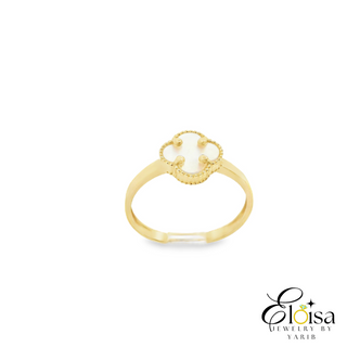 14Kt White Small Flower