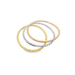 14KT Solid Ultra Fancy Set Stretchable Bracelet