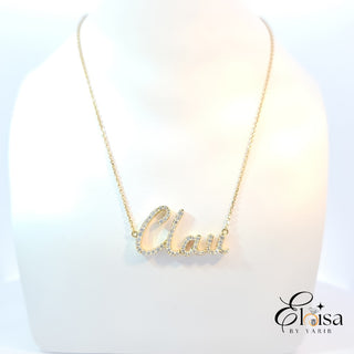 14Kt Diamond Name 1.25" -Clau-