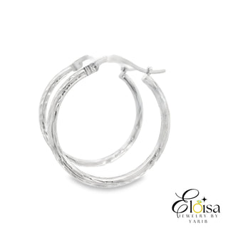 Diamond Cut Classic Hoops Earrings 25 MM