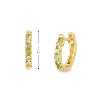 14Kt Peridot Huggies Earring