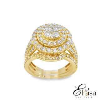 14Kt Large Round Diamond Ring
