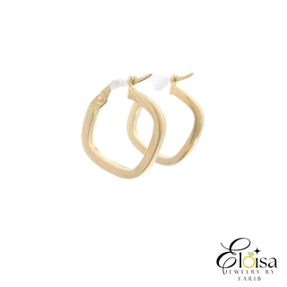 14Kt Polygon Hoops Earrings 18 MM
