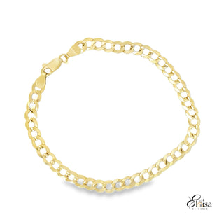 14Kt Solid Curb Link Bracelet 5.5 MM 8.25"