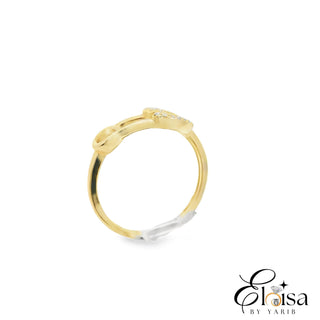 14K Safety Pin Diamond Ring