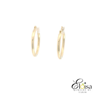 14Kt Round Classic Hoops Earrings 20MM