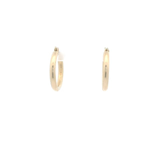 14Kt Round Classic Hoops Earrings 15MM