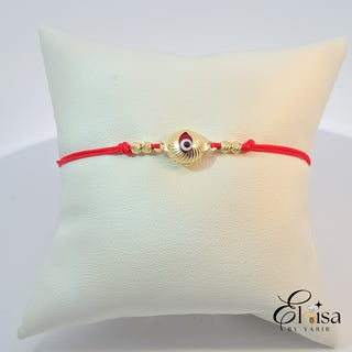 14kt Gold Eye with Red Cord Bracelet