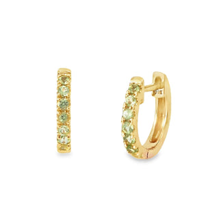 14Kt Peridot Huggies Earring