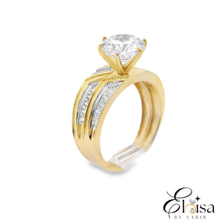 14Kt Line Life Engagement Ring