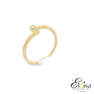 14Kt Two Connected Cubic Zirconia - Ring