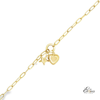 14Kt Solid Paper Clip Anklet 3 MM 10"